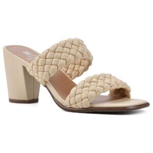 WHITE MOUNTAIN Women's by Far Block Heel Woven Straps  Size 8 M